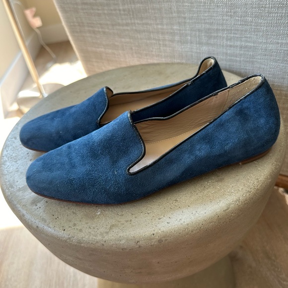 J.Crew Leather Smoking Flats in Navy, size 6.5 - Picture 2 of 9